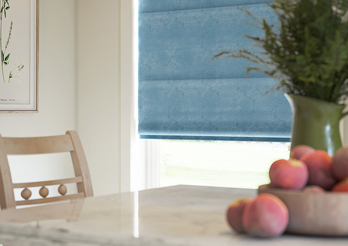 Florence Faux Suede, Cloud Blue - Motorised Roman Blind - Image 5